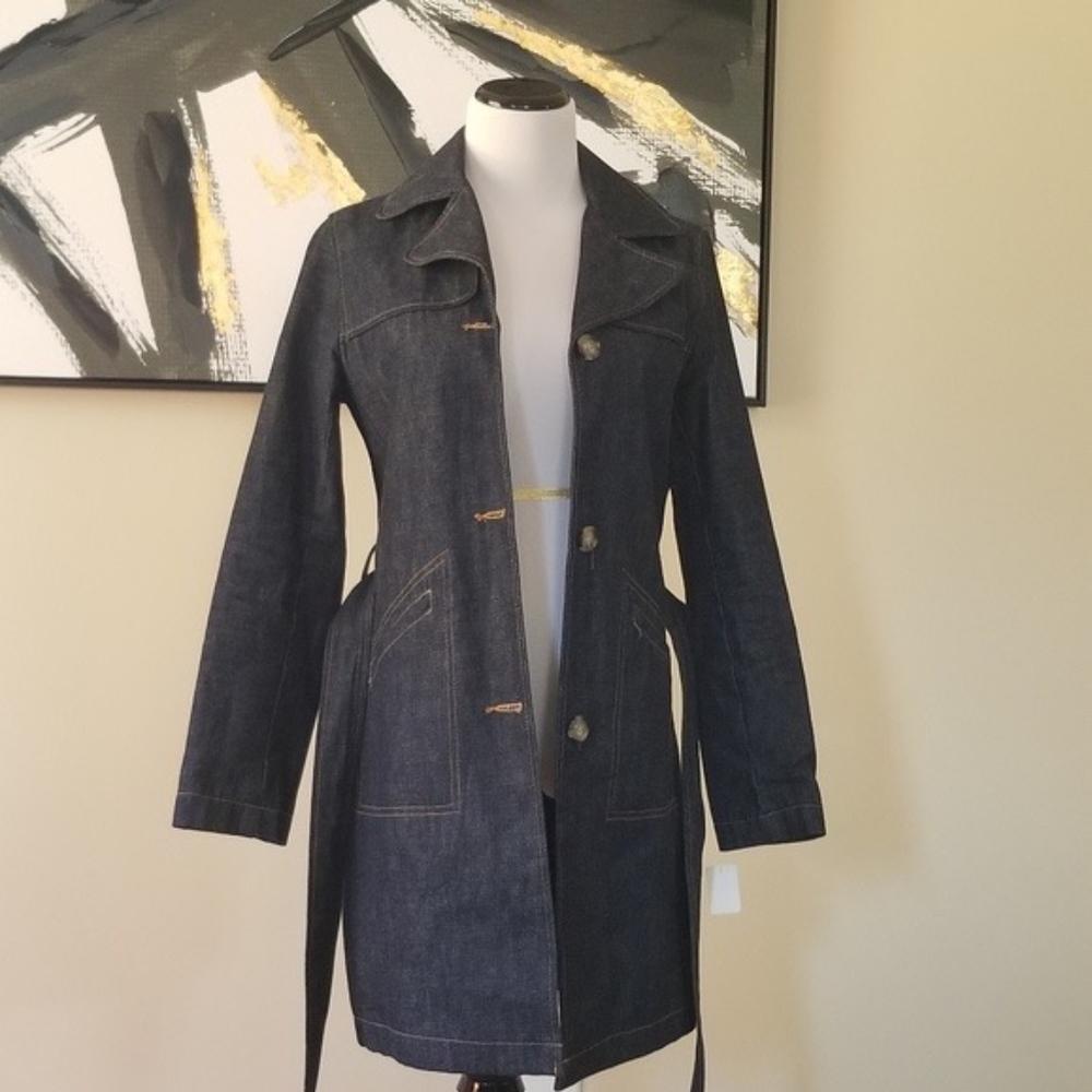 Old Navy Denim Belted Trenchcoat Small